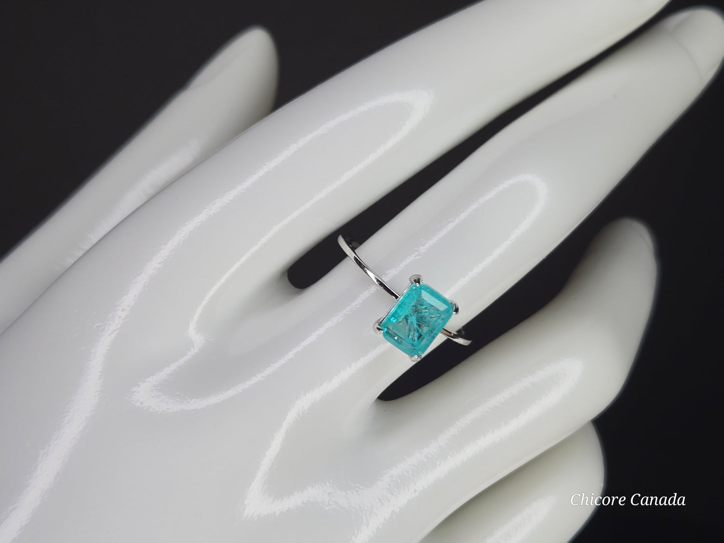 Caribbean Light: Delicate Sterling Silver Paraiba Tourmaline Ring