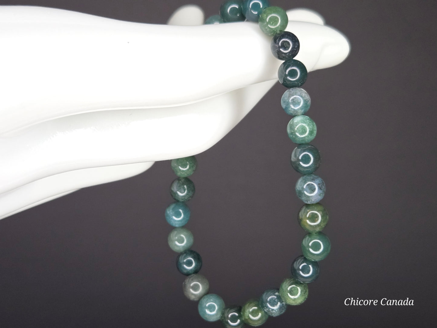Enchanted Forest — Handmade Natural Moss Agate Bracelet of Tranquility and Growth