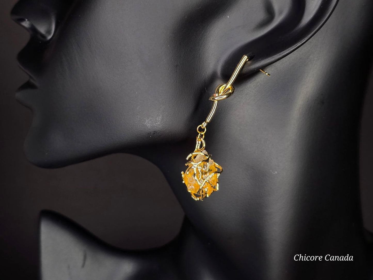 Elegant Sunshine: Handmade Natural Citrine Earrings