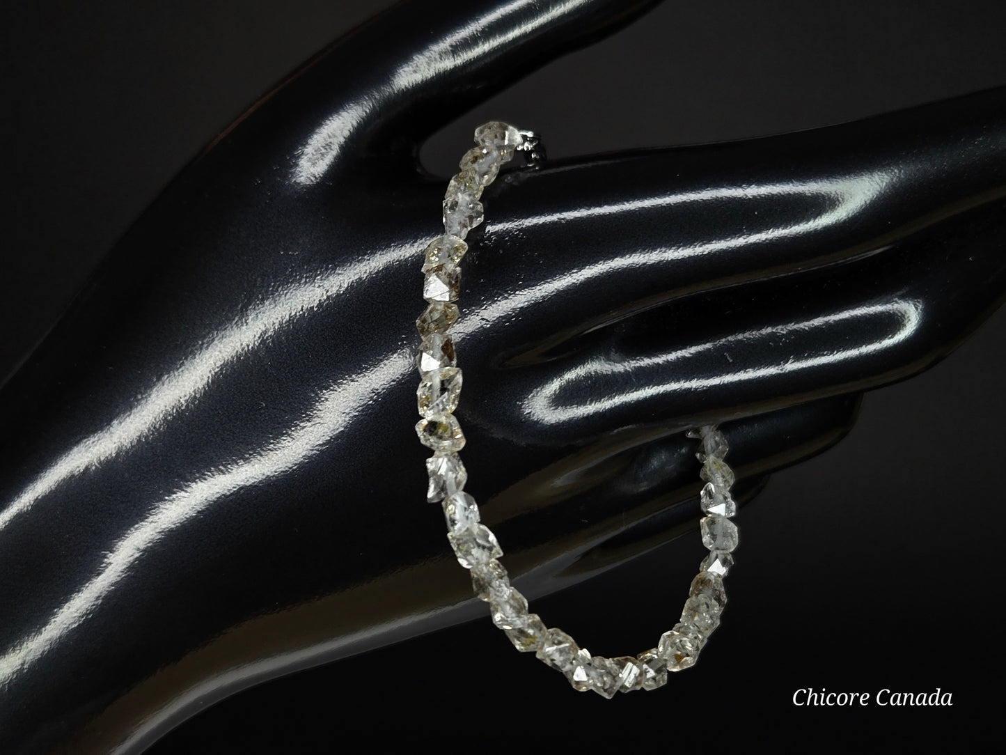Adjustable Delicate Herkimer Diamonds Raw Bracelet