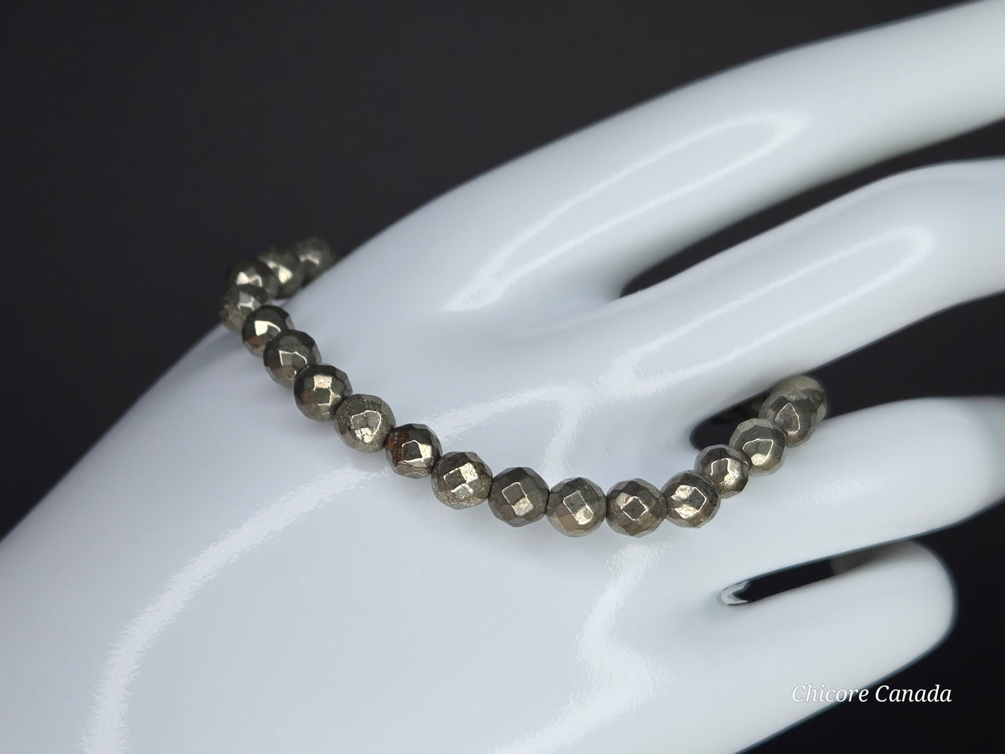 Chic Sophistication in Natural Stone - Faceted Pyrite Luxury Bracelet