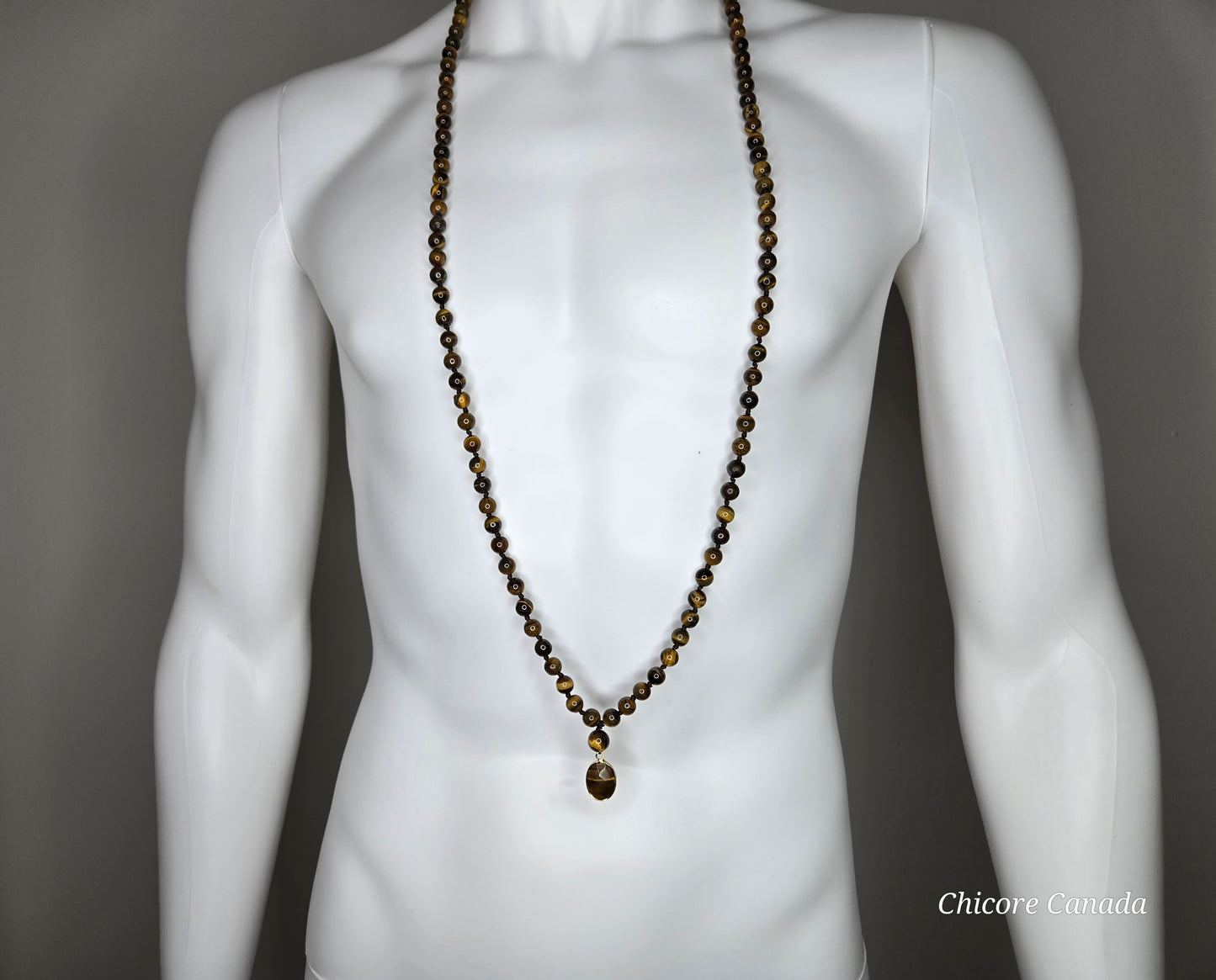 Men’s Tiger’s Eye Pendant Necklace – Strength, Courage & Protection