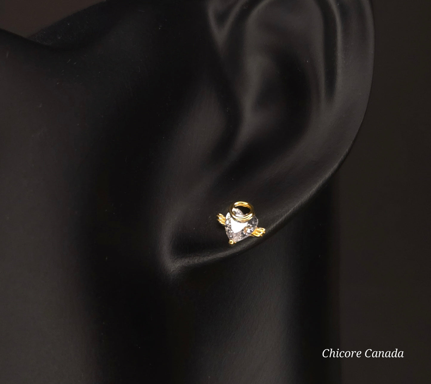 Sterling Silver Asymmetric Evil & Angel Stud Earrings – Luxury Statement Design