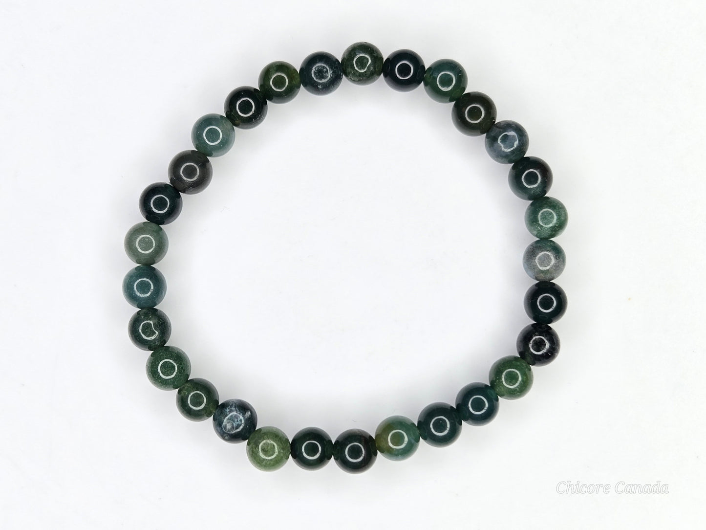 Enchanted Forest — Handmade Natural Moss Agate Bracelet of Tranquility and Growth