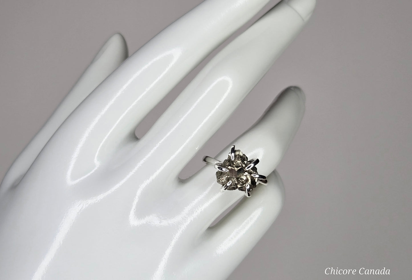 Adjustable Raw Pyrite Statement Ring – Bold Sophistication & Strength