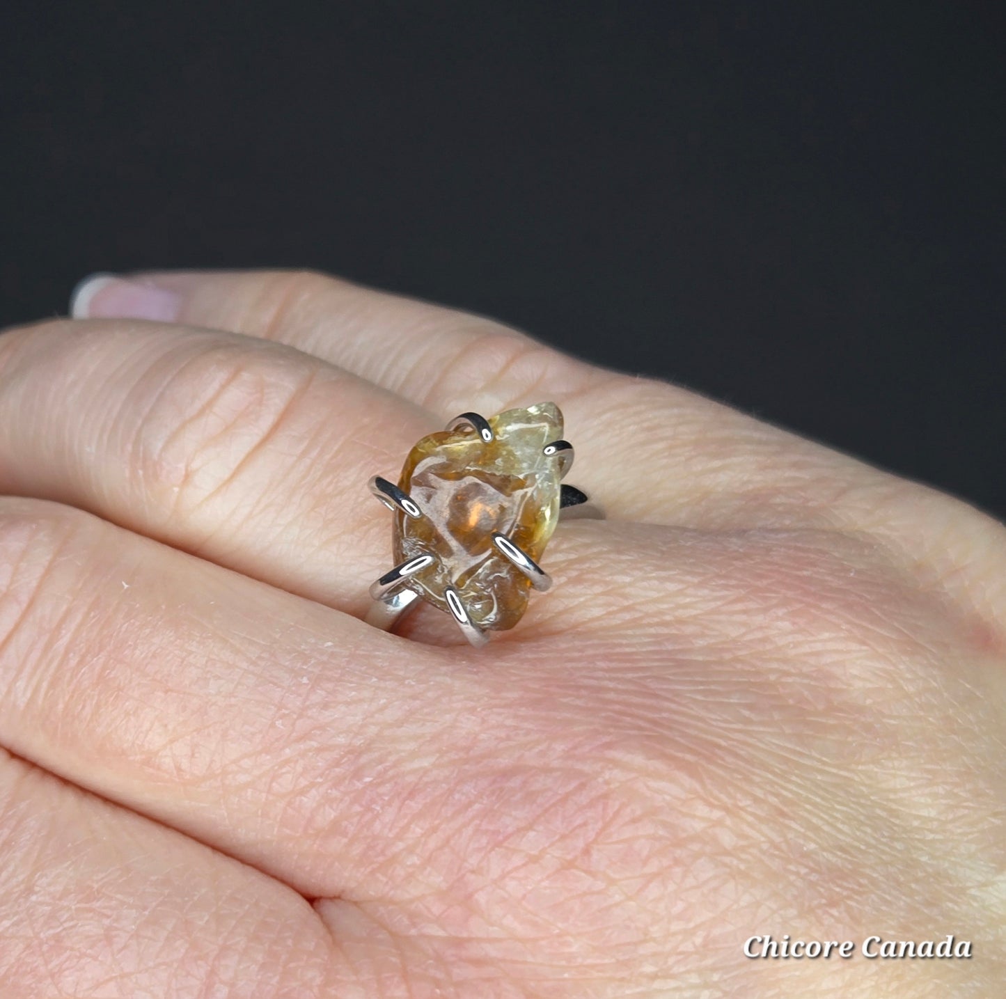 Adjustable Citrine Ring – Handmade Natural Gemstone Jewelry