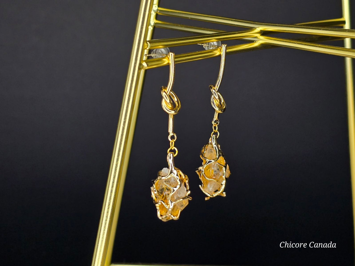 Elegant Sunshine: Handmade Natural Citrine Earrings