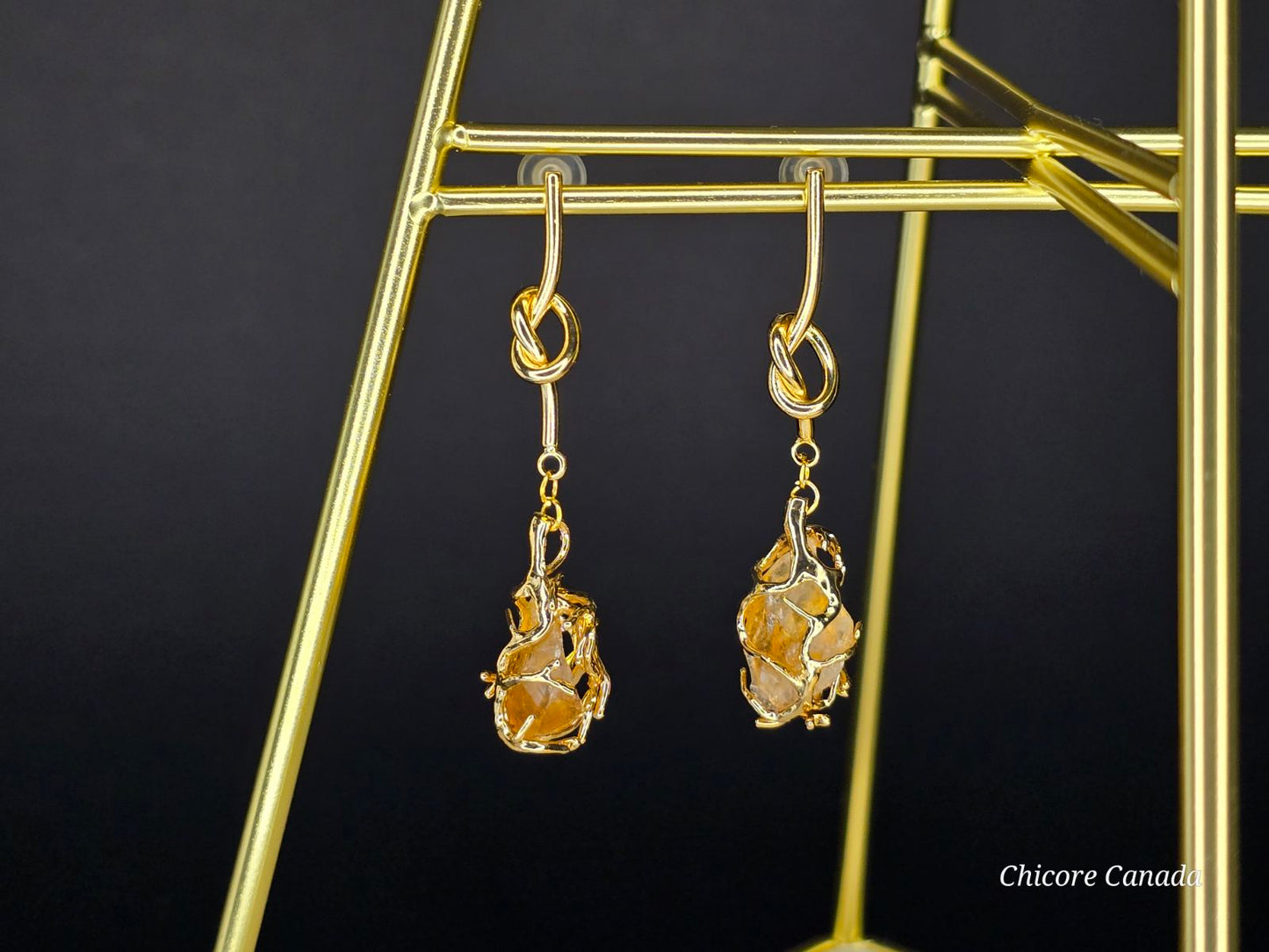 Elegant Sunshine: Handmade Natural Citrine Earrings