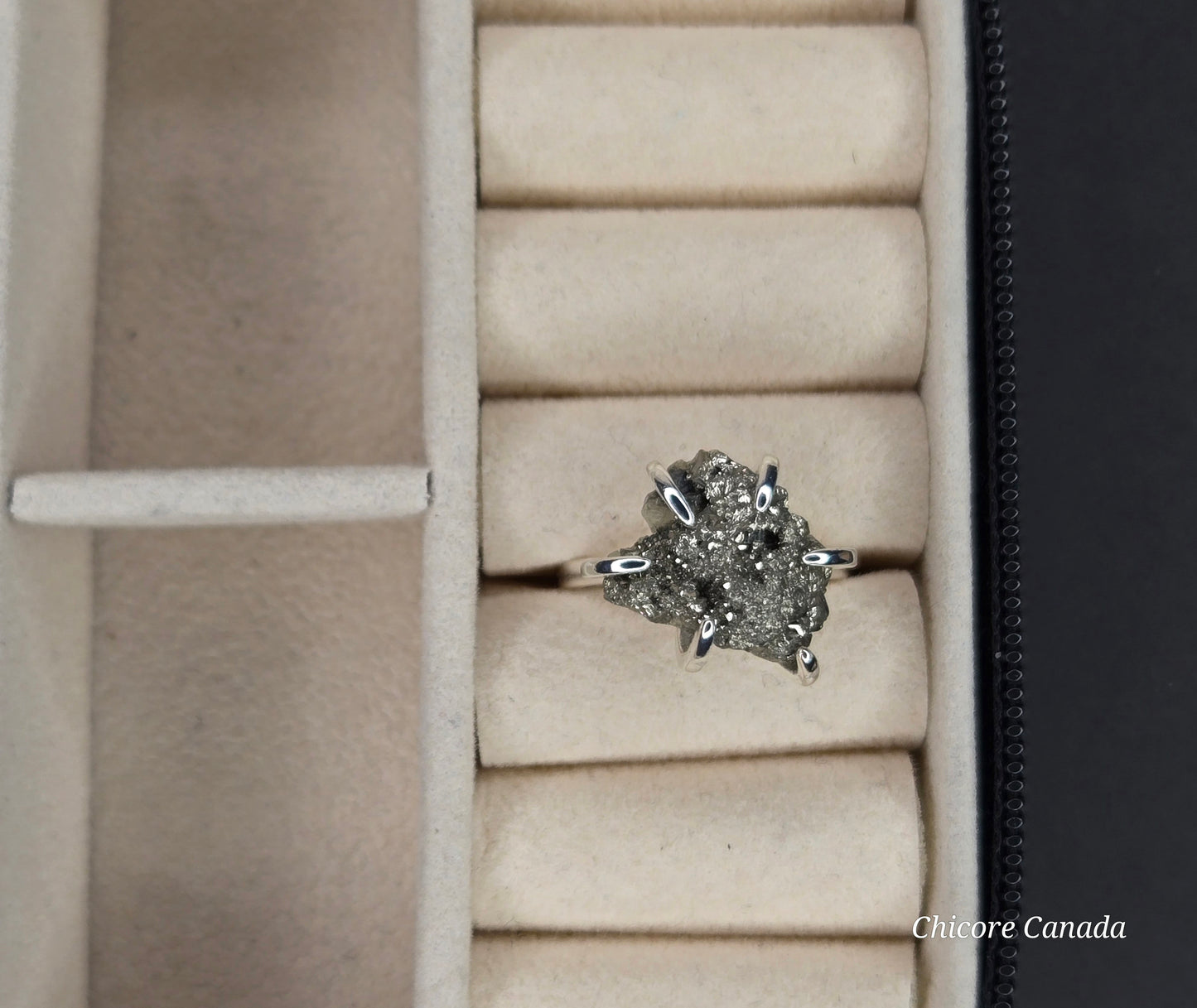 Adjustable Raw Pyrite Statement Ring – Bold Sophistication & Strength