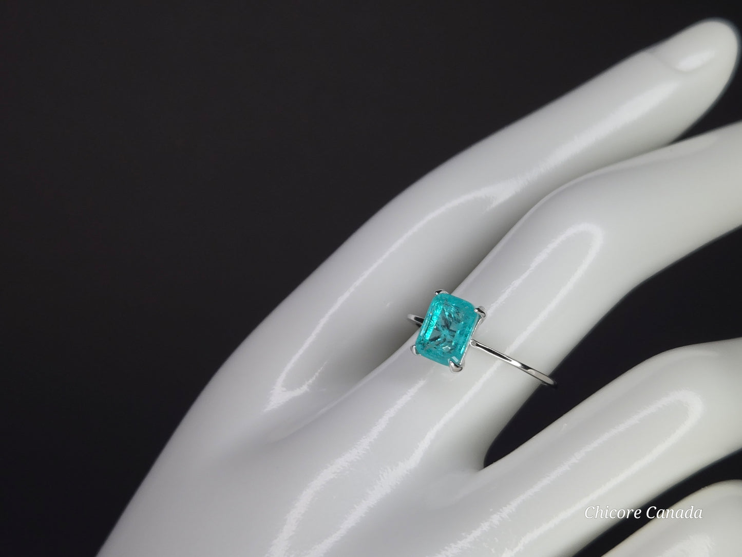 Caribbean Light: Delicate Sterling Silver Paraiba Tourmaline Ring