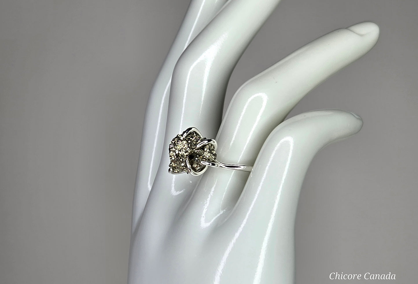 Adjustable Band & Sophisticated Shine -
Raw Pyrite Power Ring