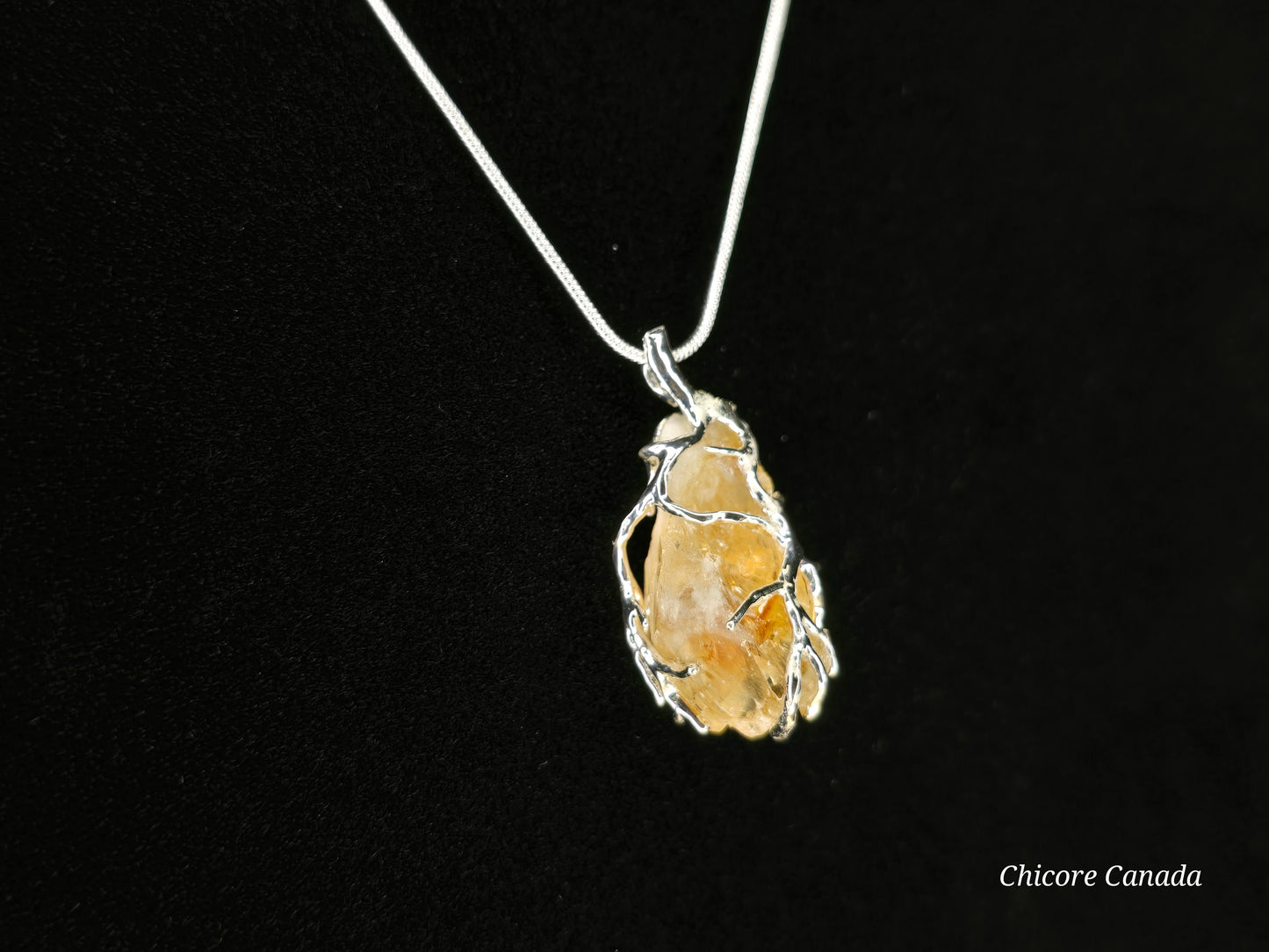 Luminous Grace: Handcrafted Natural Brazilina Citrine Necklace"