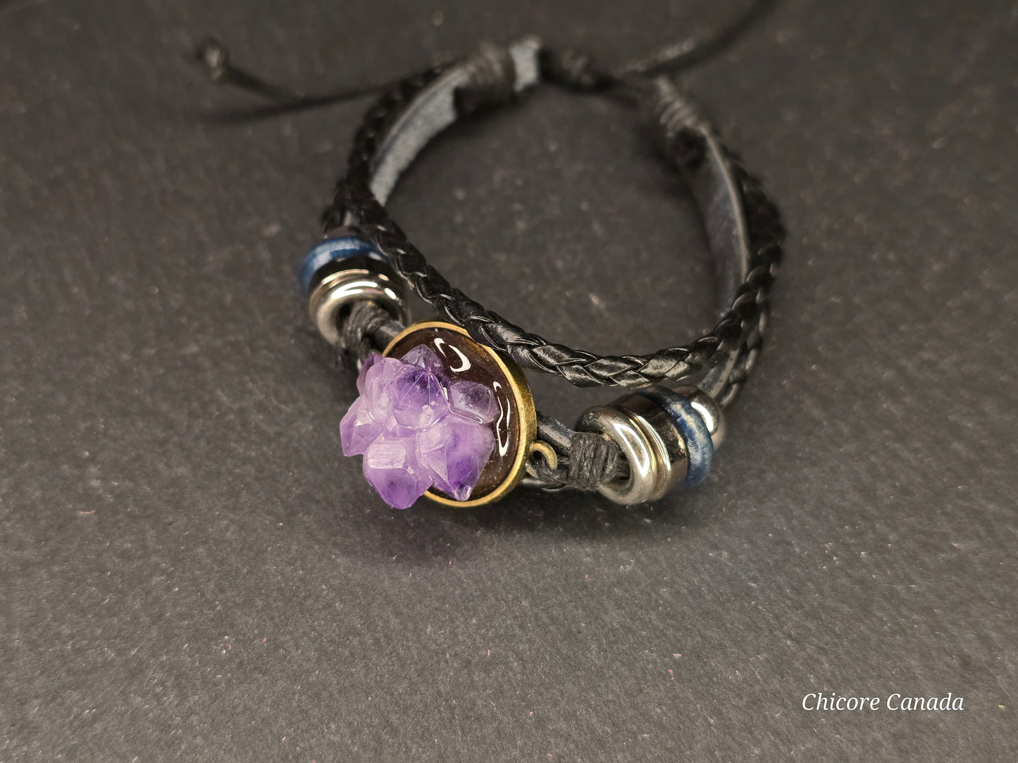 Sérénité Majestueuse : Bracelet en Pierre d'Améthyste Naturelle