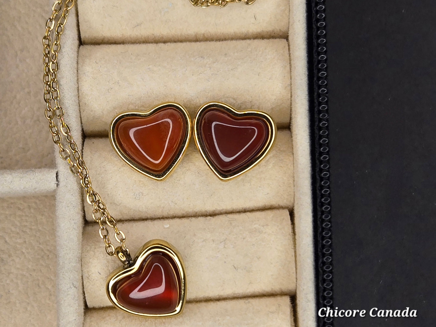 Heart-Shaped Carnelian Stud Earrings – Energize & Inspire
