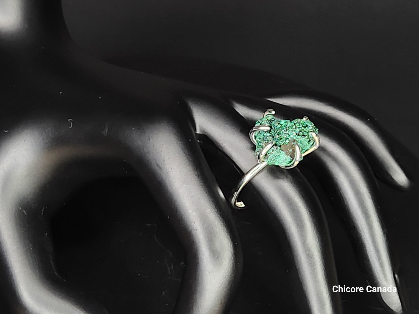 Stunning Green Malachite Adjustable Ring