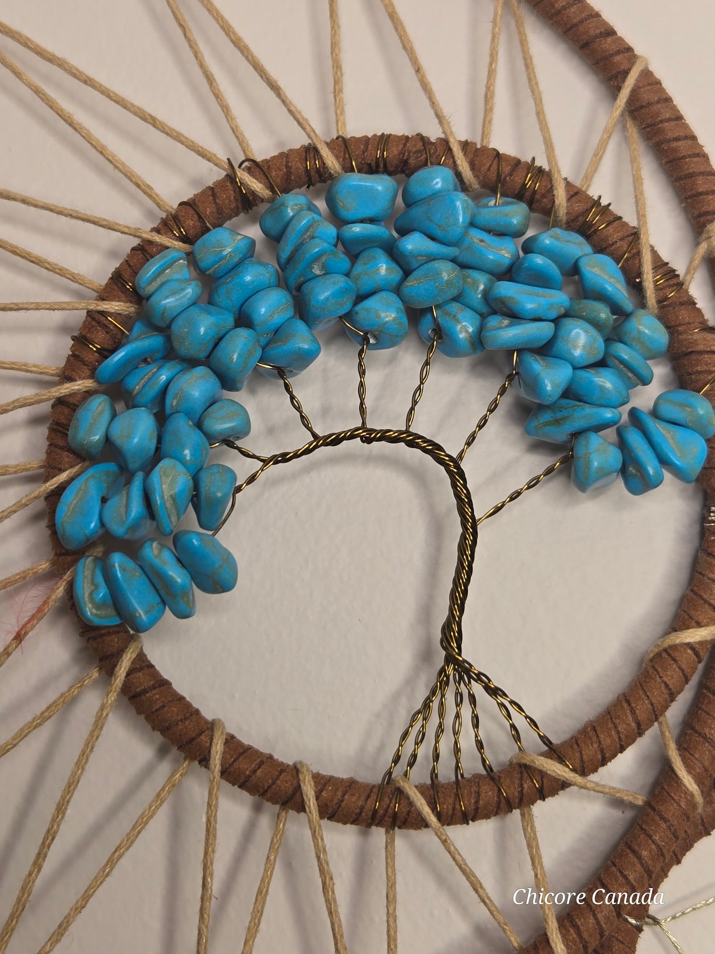 Boho Charm for Peaceful Nights - Handmade Dreamcatcher with Turquoise Stones