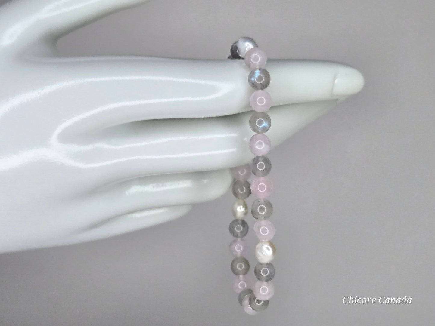 Goddess Radiance – Handmade Bracelet with Moonstone, Rose Quartz & Freshwater Pearls