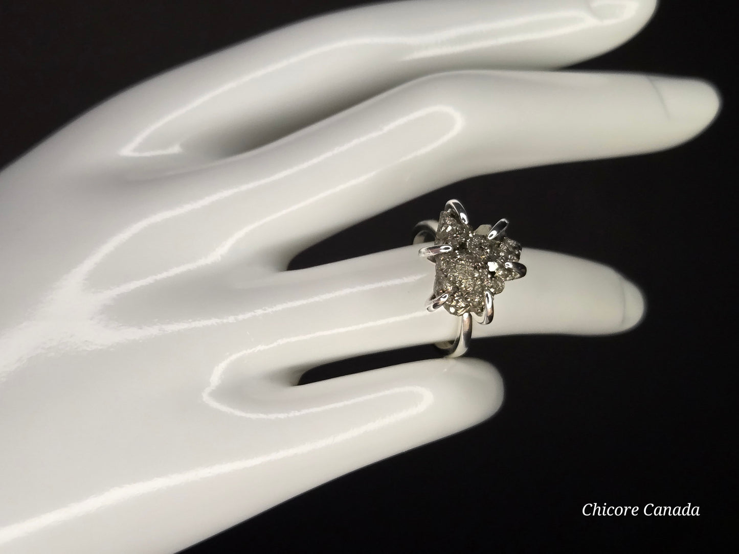 Adjustable Raw Pyrite Statement Ring – Bold Sophistication & Strength