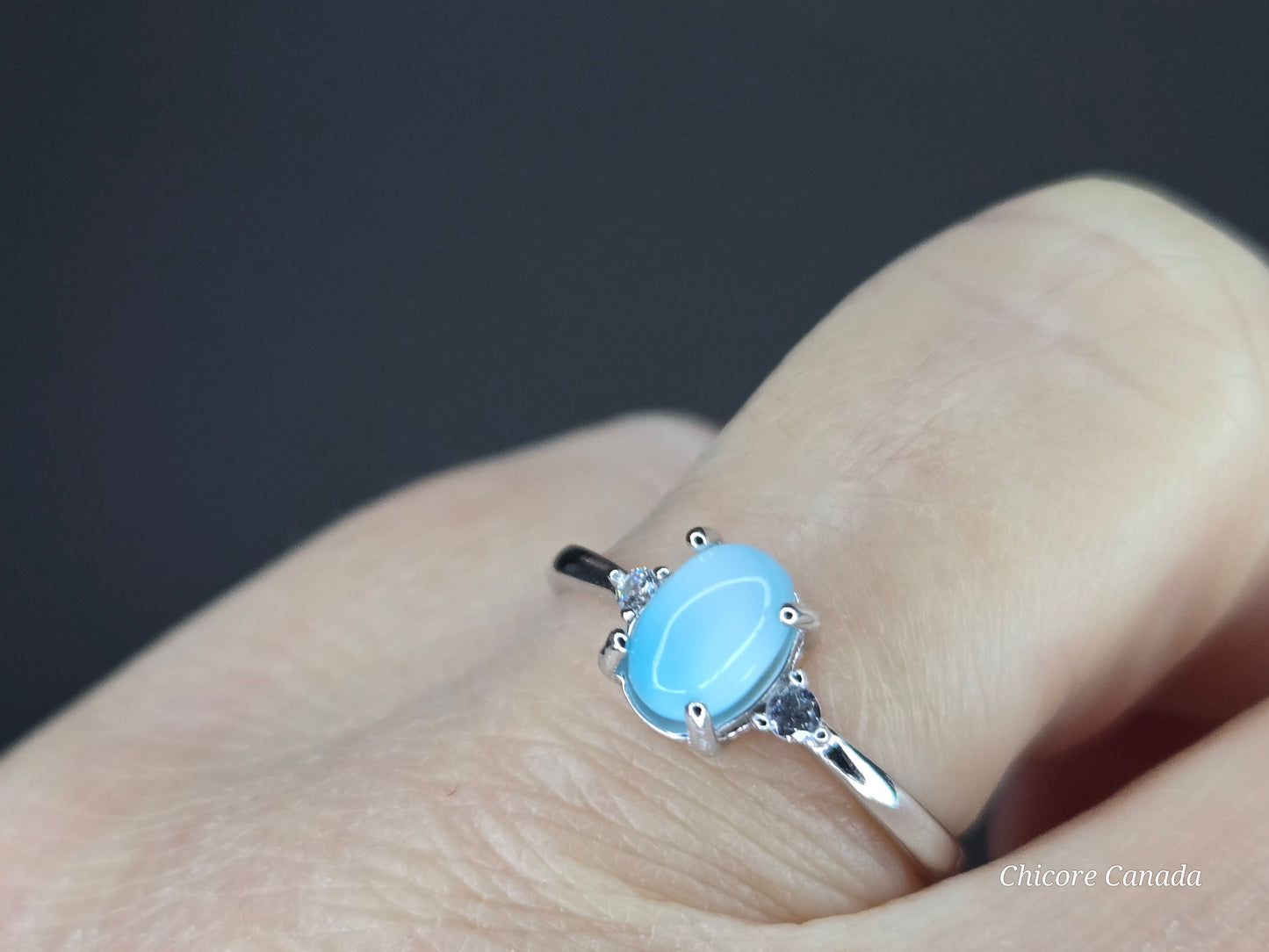 Caribbean Charm – Handmade Larimar Adjustable Silver Ring