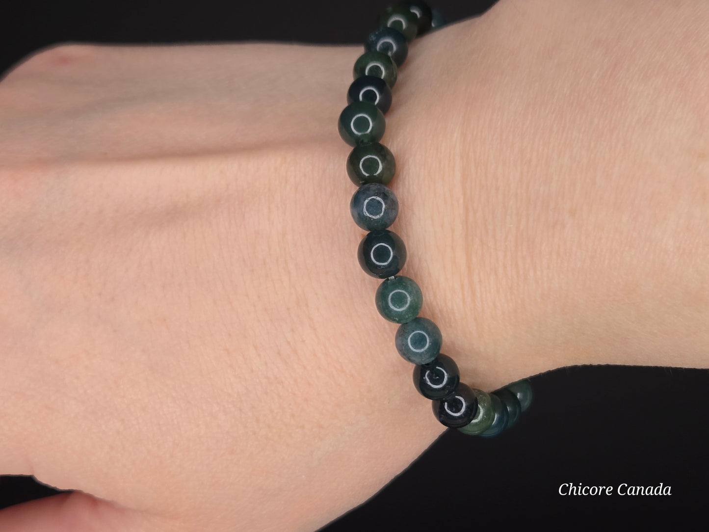 Enchanted Forest — Handmade Natural Moss Agate Bracelet of Tranquility and Growth