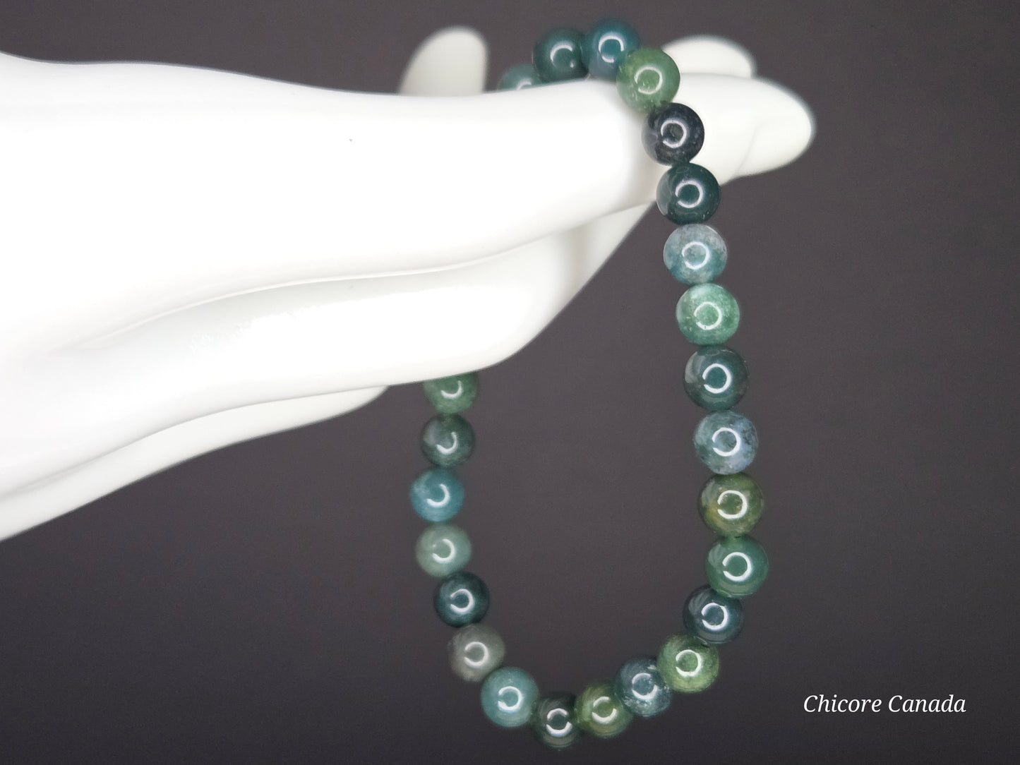 Enchanted Forest — Handmade Natural Moss Agate Bracelet of Tranquility and Growth