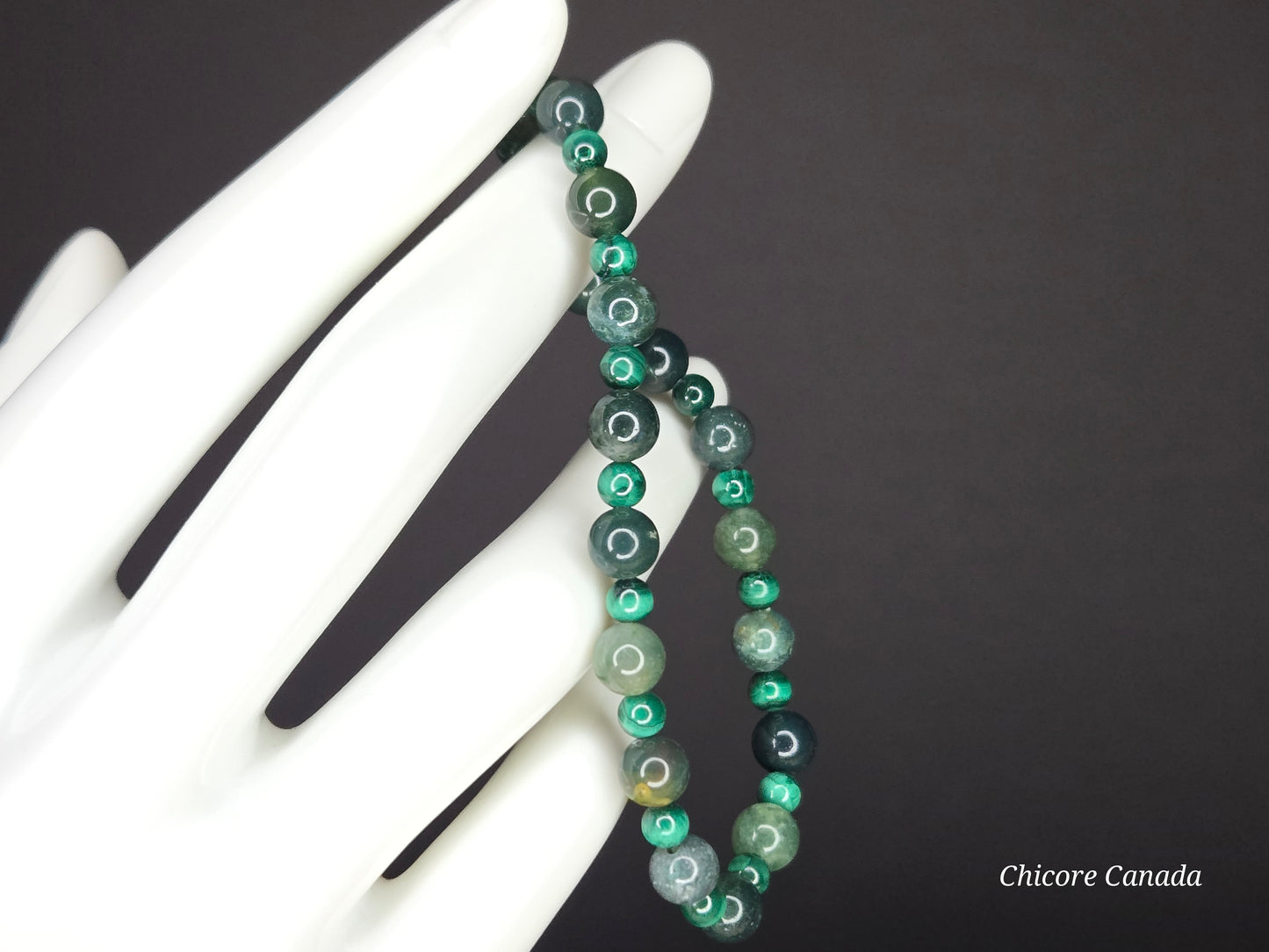 Forest Luxe – Handmade Moss Agate & Malachite Bracelet for Grounding and Sophisticated Renewal