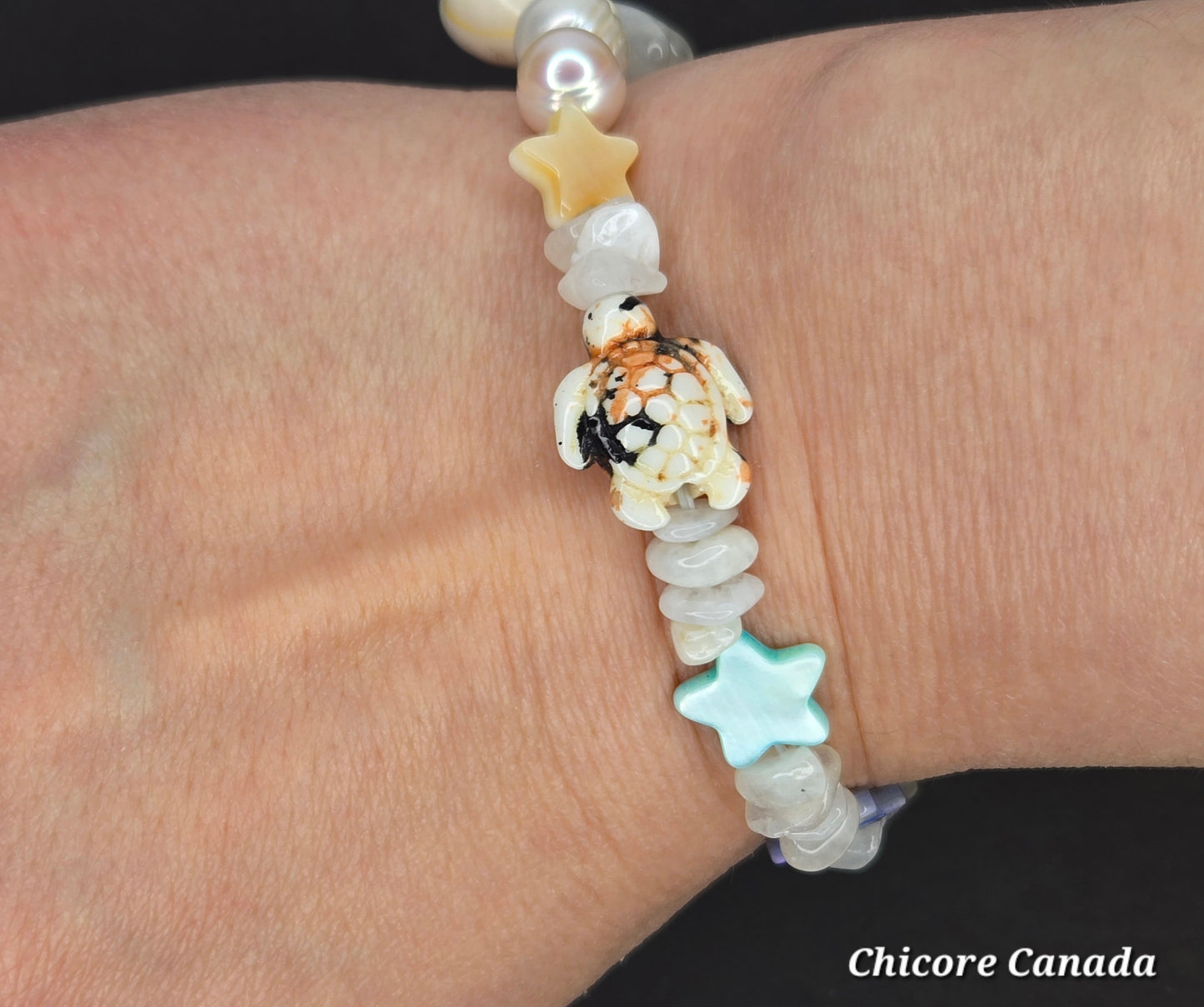 Boho Beach Charm Moonstone Bracelet – Customizable Summer Jewelry