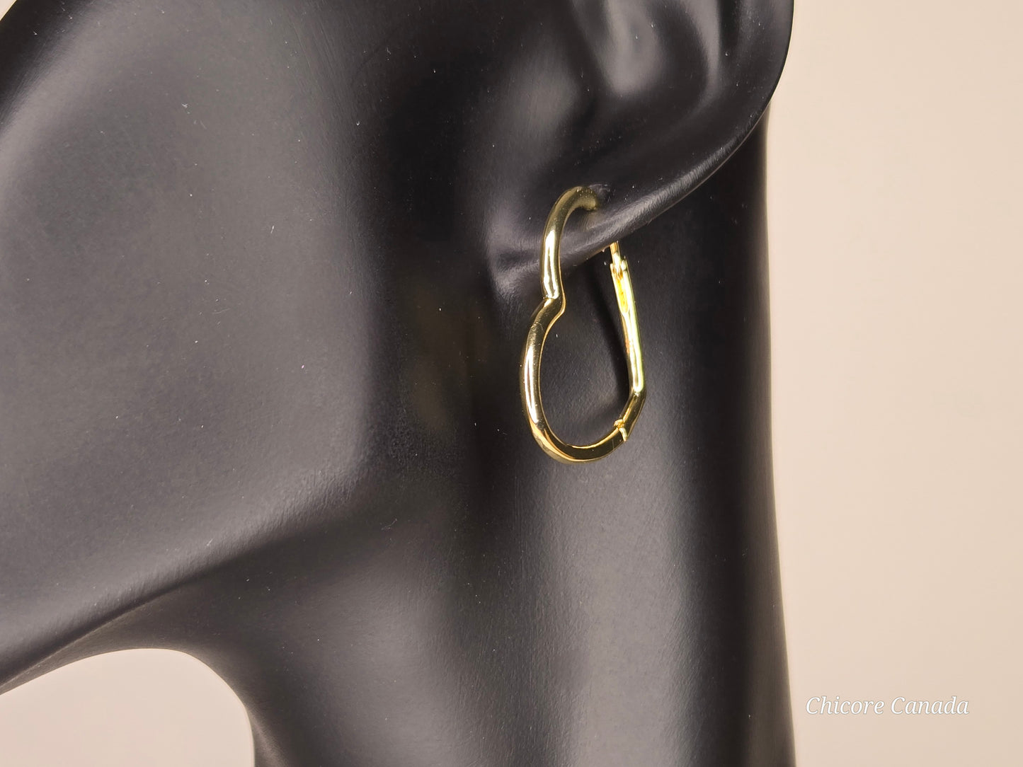 Sterling Silver Heart-Shaped Hoop Earrings – Elegant & Timeless