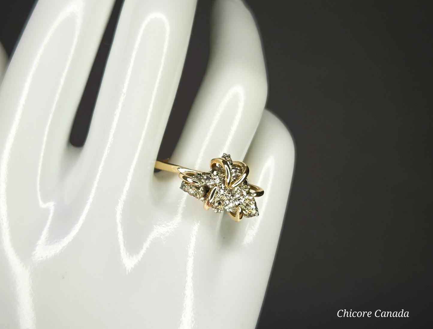 Handmade Raw Pyrite Ring – Bold, Elegant, and Naturally Radiant Statement Jewelry