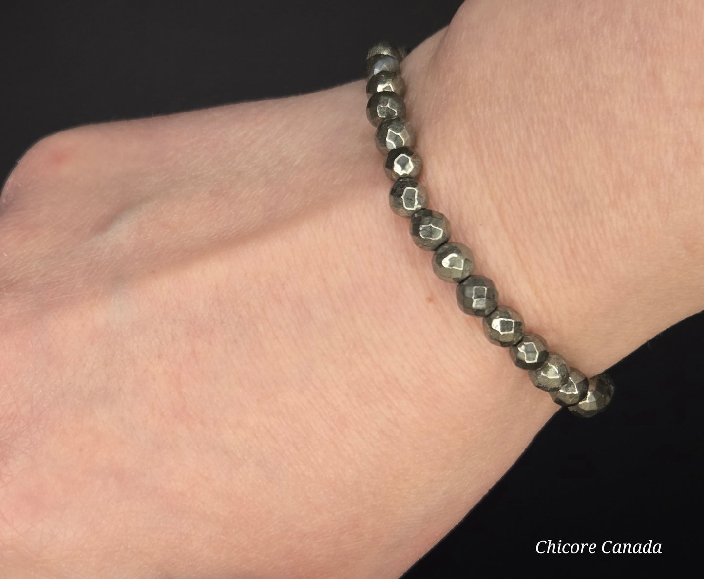 Chic Sophistication in Natural Stone - Faceted Pyrite Luxury Bracelet
