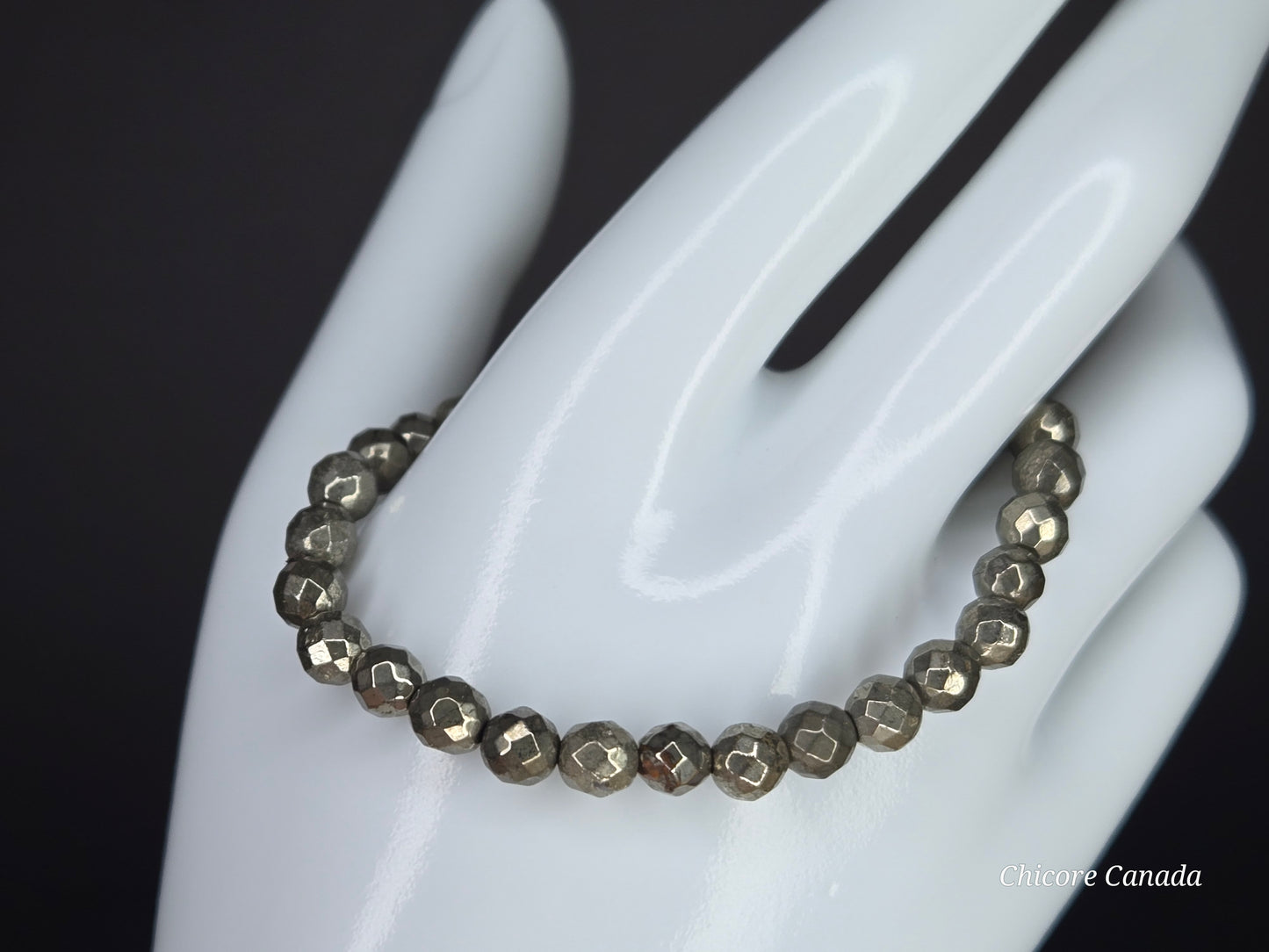 Chic Sophistication in Natural Stone - Faceted Pyrite Luxury Bracelet