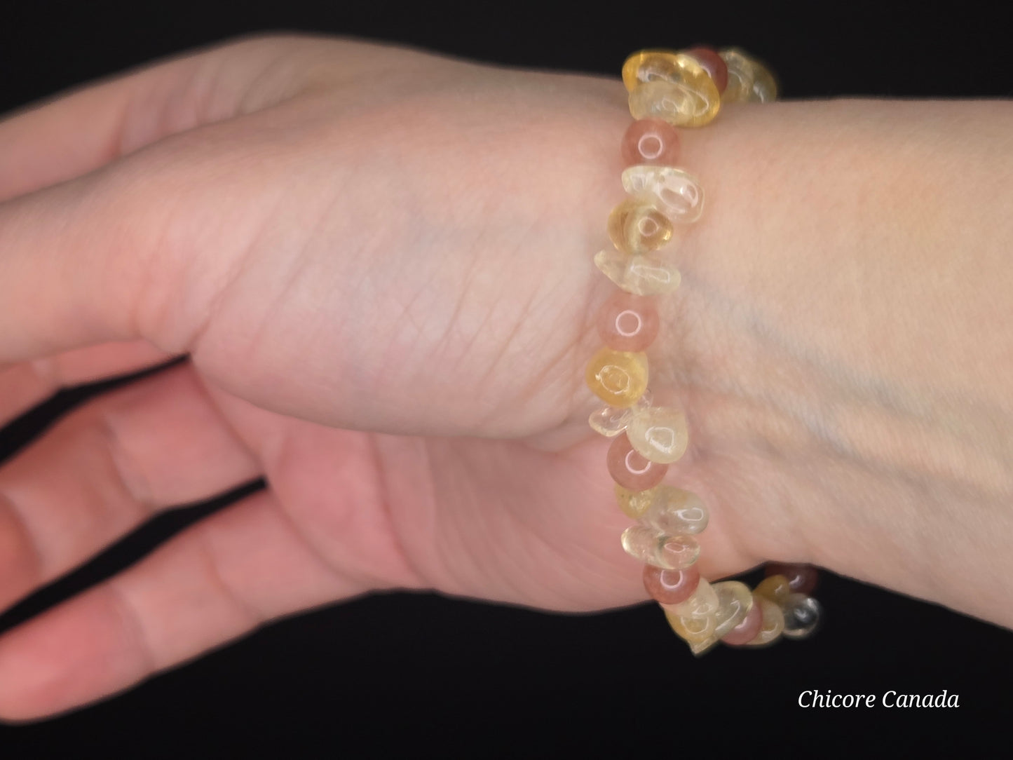 Citrine & Sunstone Bracelet with Macaroon Shell Star – Sunshine on Your Wrist