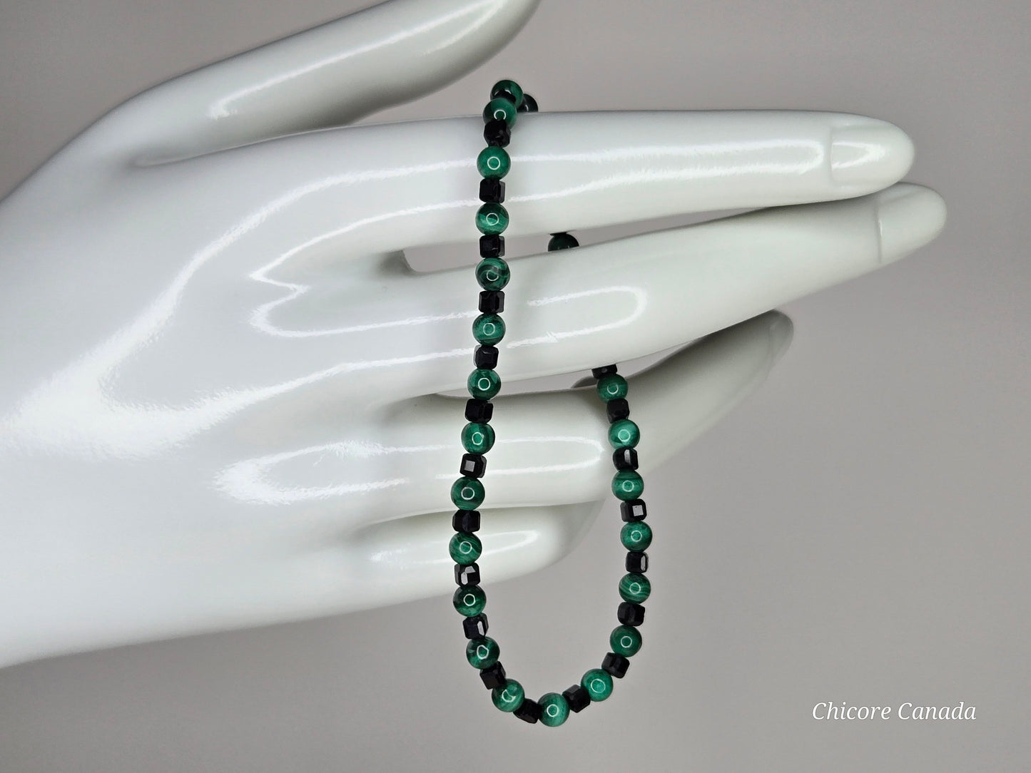 Malachite & Black Tourmaline Bracelet – Handcrafted Shield for the Soul