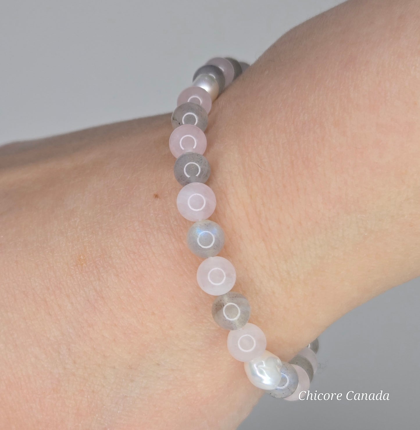 Goddess Radiance – Handmade Bracelet with Moonstone, Rose Quartz & Freshwater Pearls
