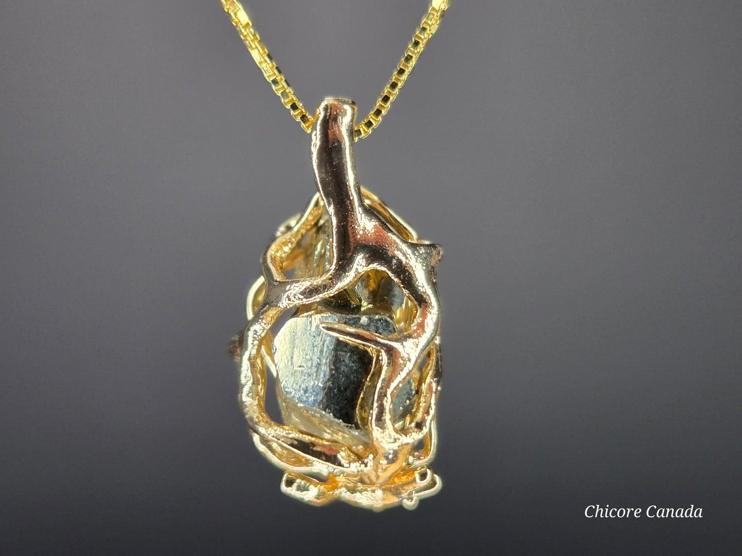 Allure of Raw Pyrite – Handmade Delicate Pendant with Adjustable Necklace