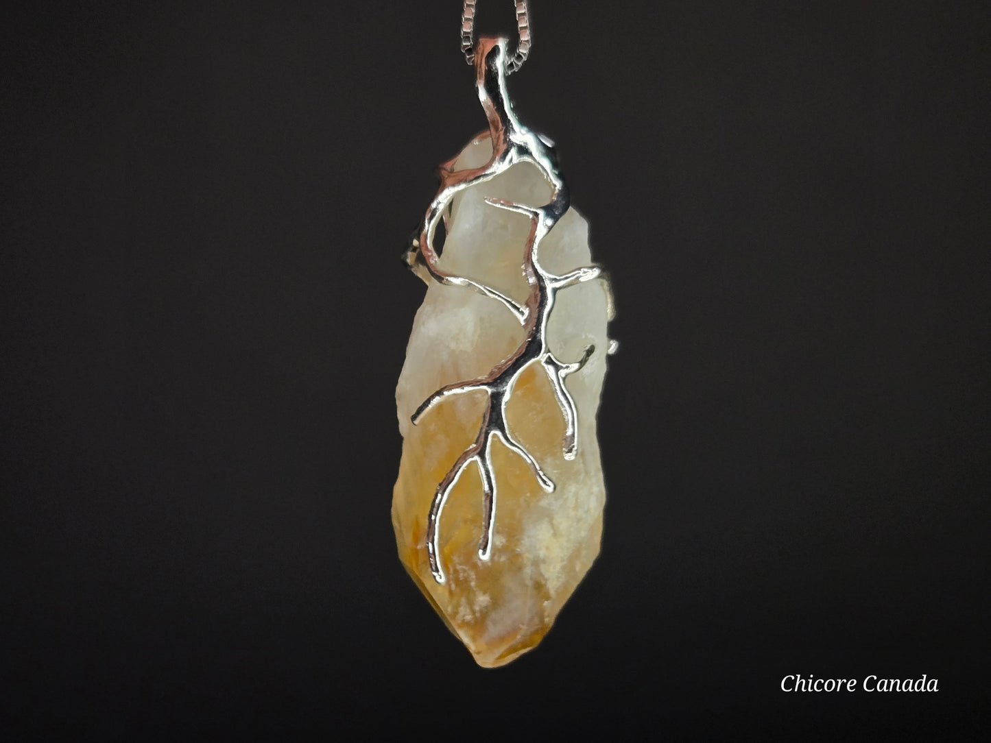 Brazilian Citrine Pendant – Sterling Elegance