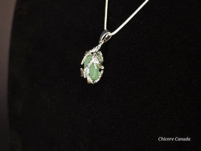 Collier pendentif en jade naturel fait main élégant – Un symbole de grâce intemporelle