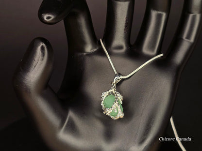 Collier pendentif en jade naturel fait main élégant – Un symbole de grâce intemporelle