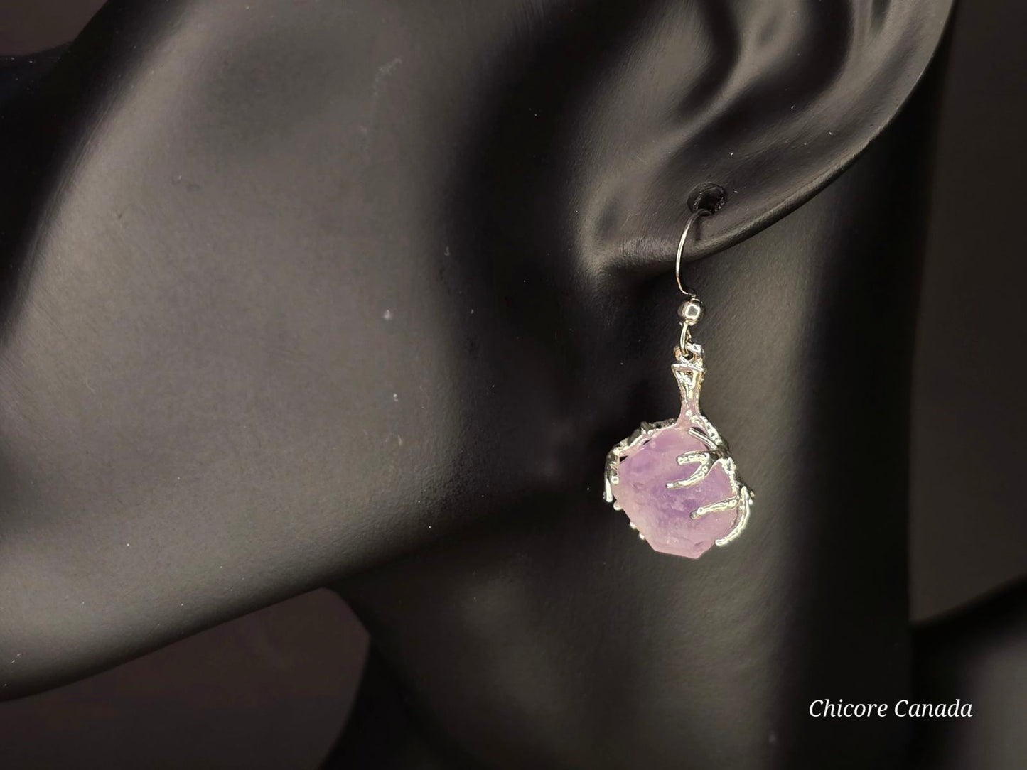 Handmade Natural Amethyst Stone Earrings
