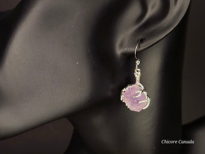Handmade Natural Amethyst Stone Earrings