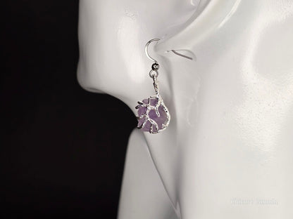 Handmade Natural Amethyst Stone Earrings