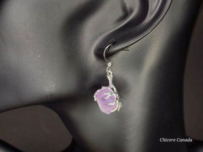 Handmade Natural Amethyst Stone Earrings