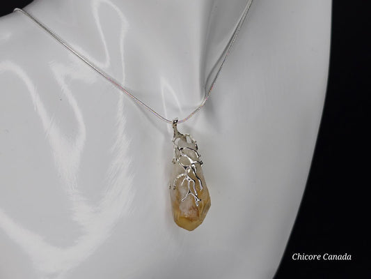Elegant Handmade Brazilian Citrine Pendant Necklace