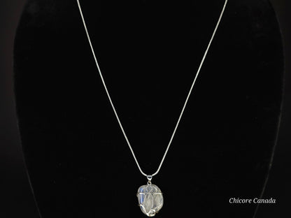 Collier pendentif en pierre de lune naturelle fait main - Design élégant et délicat