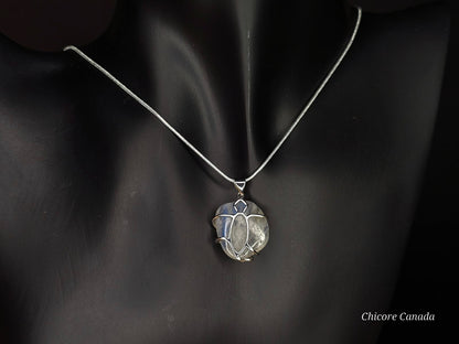 Collier pendentif en pierre de lune naturelle fait main - Design élégant et délicat