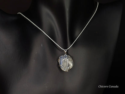 Collier pendentif en pierre de lune naturelle fait main - Design élégant et délicat