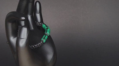 Bracelet élégant en malachite verte