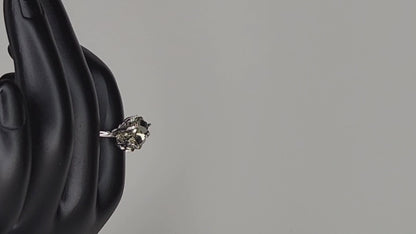 Bague ajustable en argent sterling 925 avec pyrite, délicate et élégante – Sophistication intemporelle