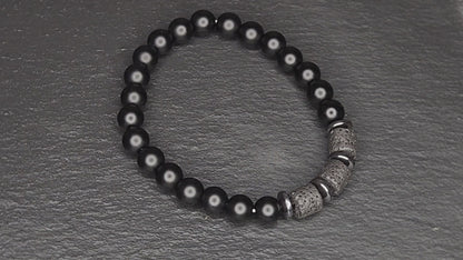Bracelet Onyx Noir pour Lui | Accessoire Homme Raffiné et Intemporel
