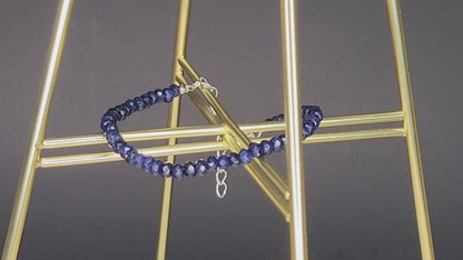 Magnifique bracelet délicat en saphir bleu fait main - Design élégant et intemporel